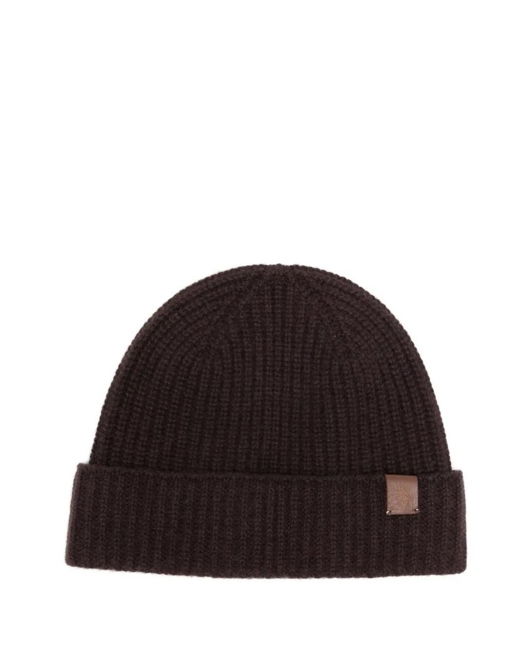 Eleventy Black Ribbed-Knit Cashmere Beanie Hat for men