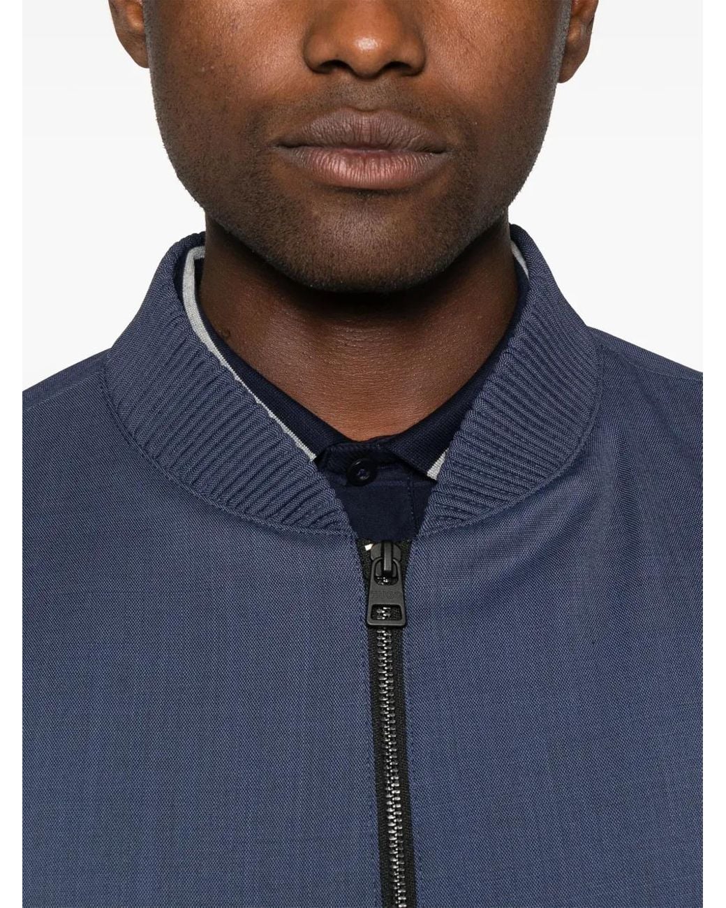 Chaqueta Bómber Con Cremallera Boss de hombre de color Blue