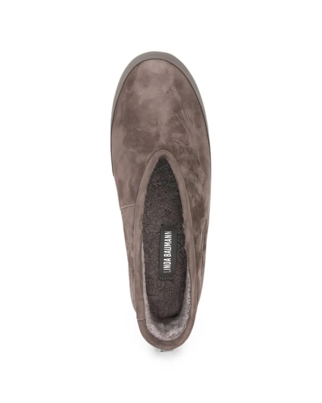 Linda Baumann Brown Suede Slip-On Sneakers