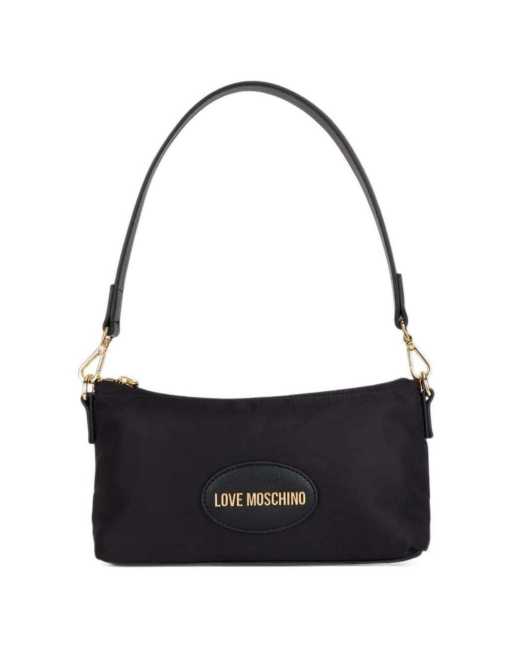 Love Moschino Black Logo-Plaque Shoulder Bag