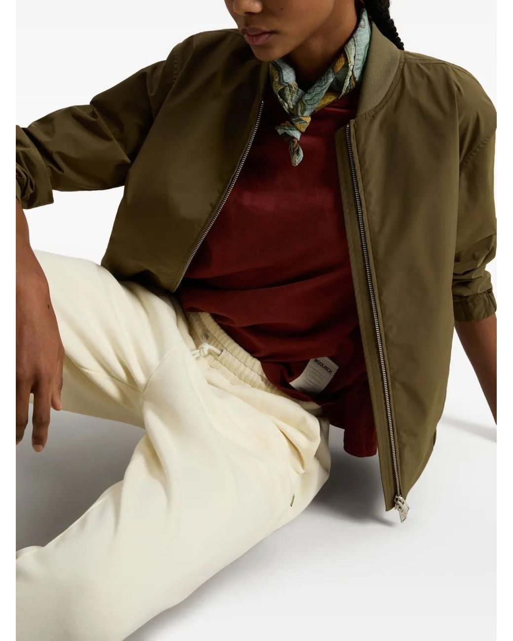 Woolrich Green Summer Bomber Jacket