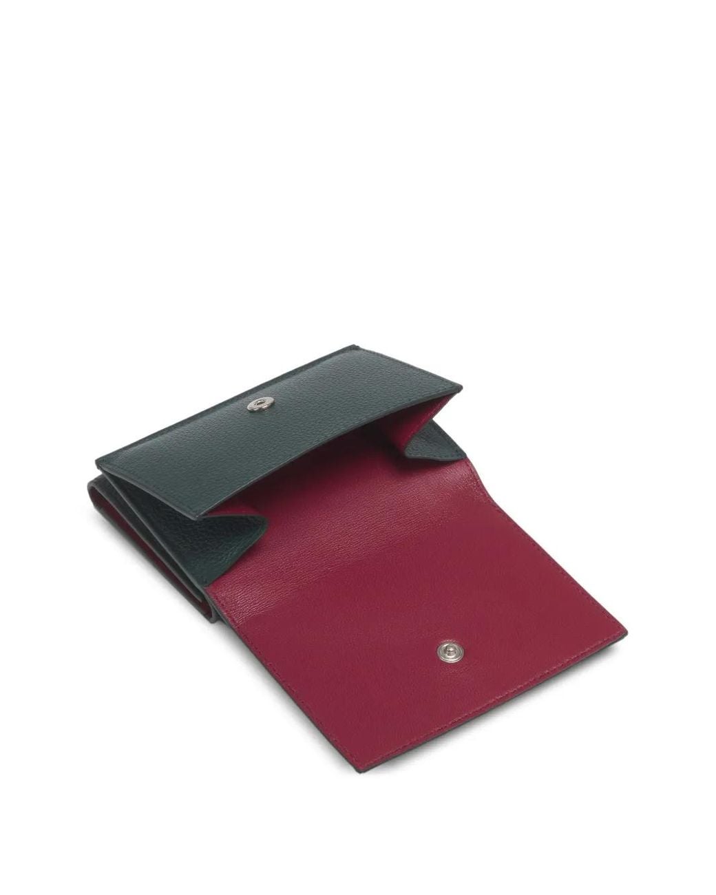Marni Green Leather Trifold Wallet With Mending Embroidery for men