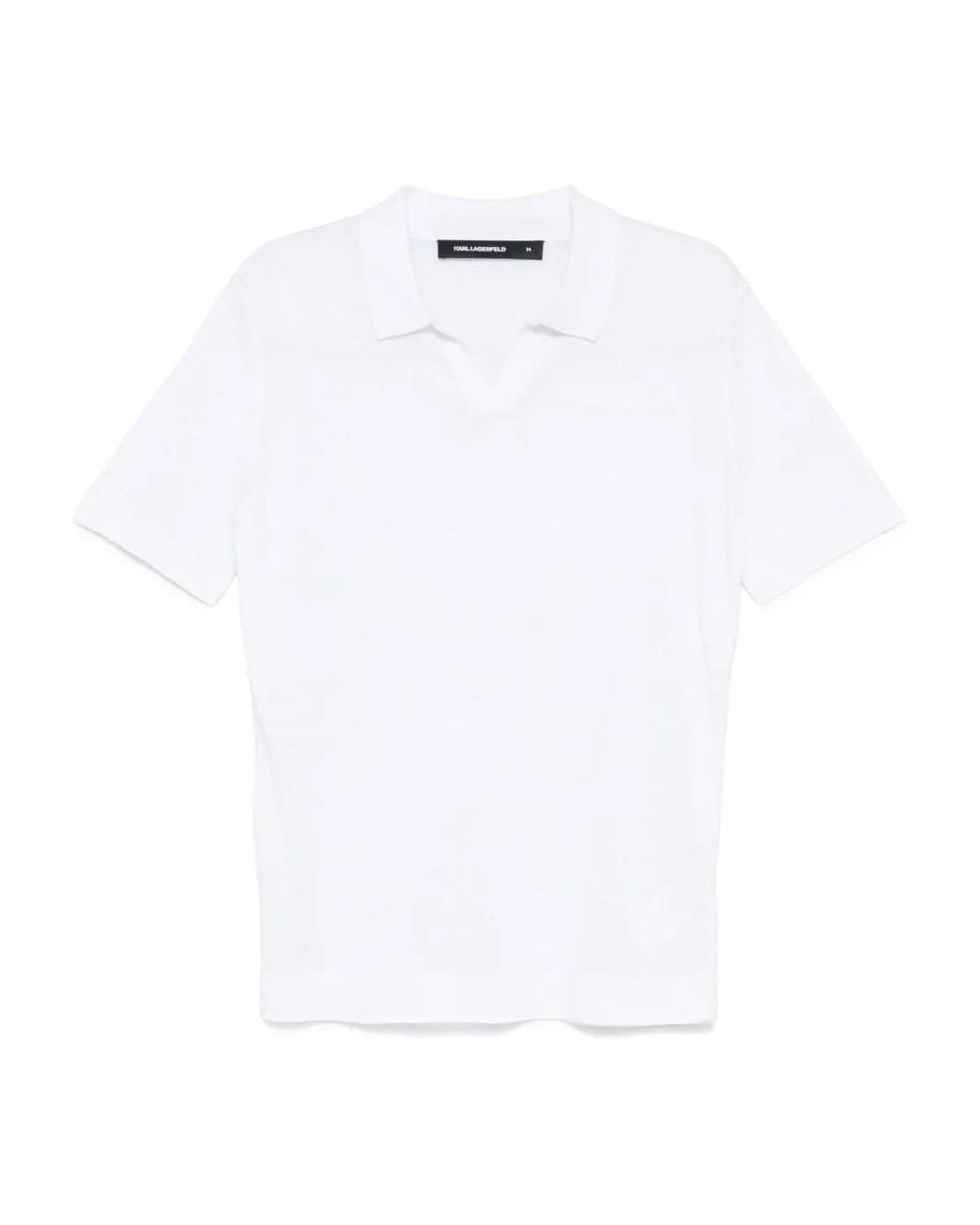 Karl Lagerfeld White Linen T-Shirt for men