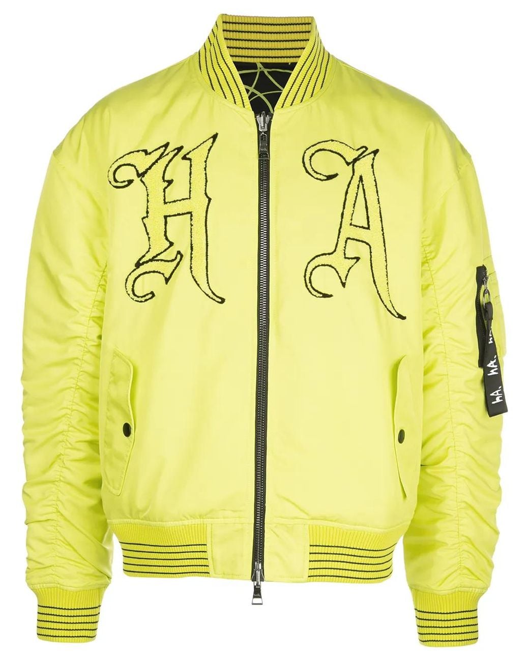Haculla Yellow Venom Reversible Bomber Jacket for men