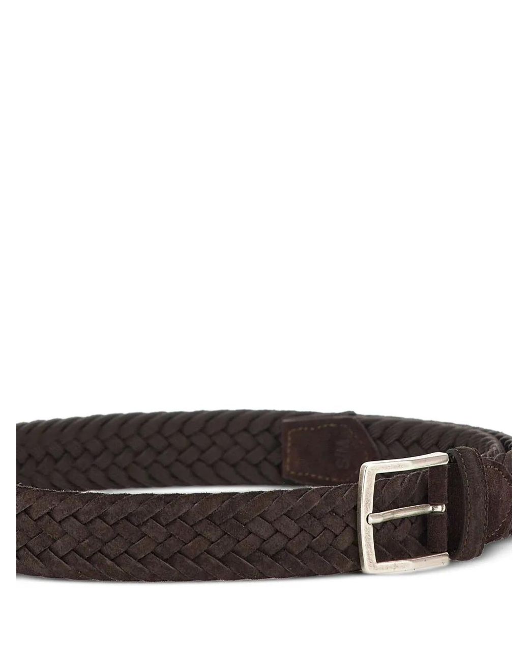 Athison White Ceinture Tressée À Boucle for men