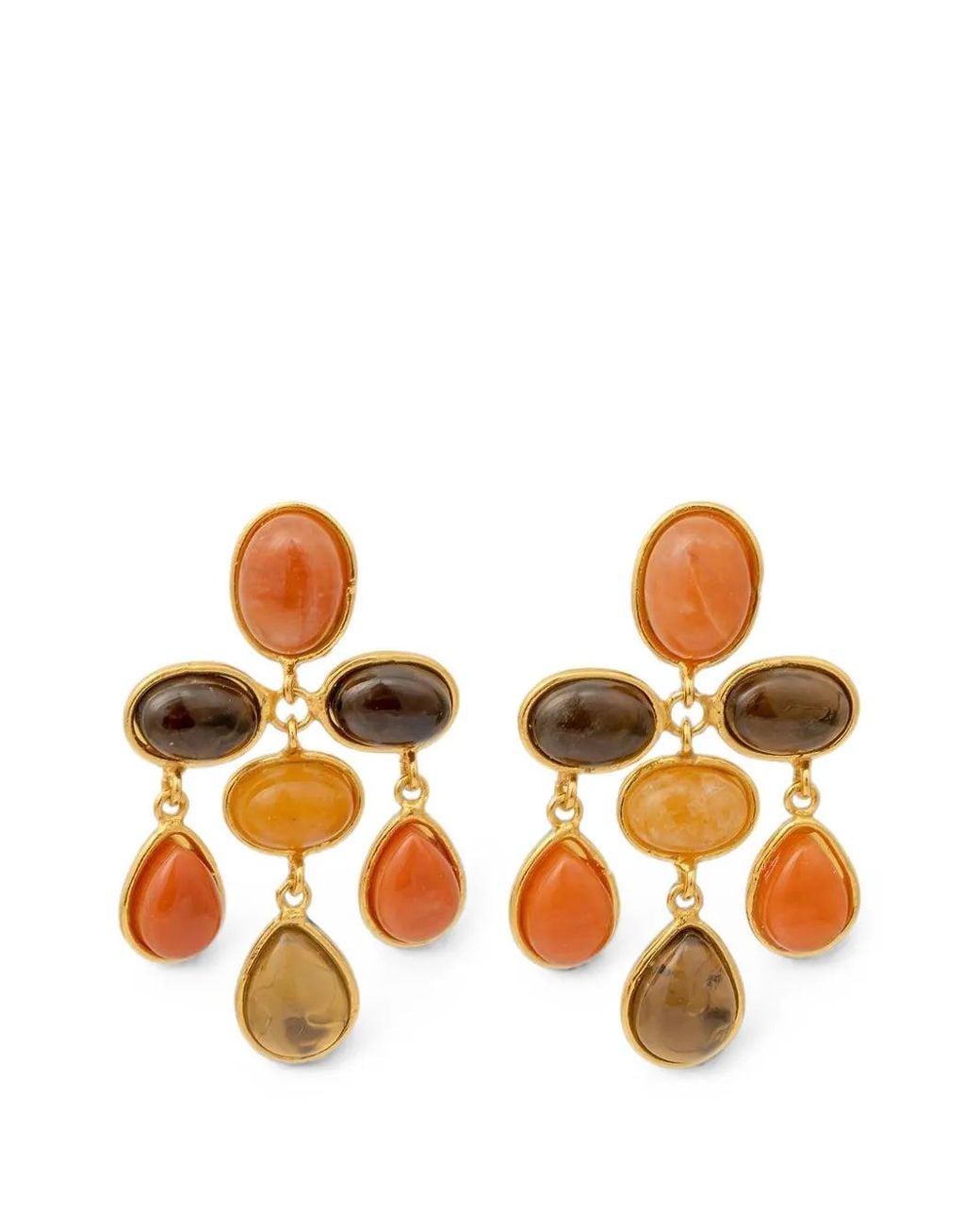 Sylvia Toledano Orange Valse Stone-Embellished Drop Earrings