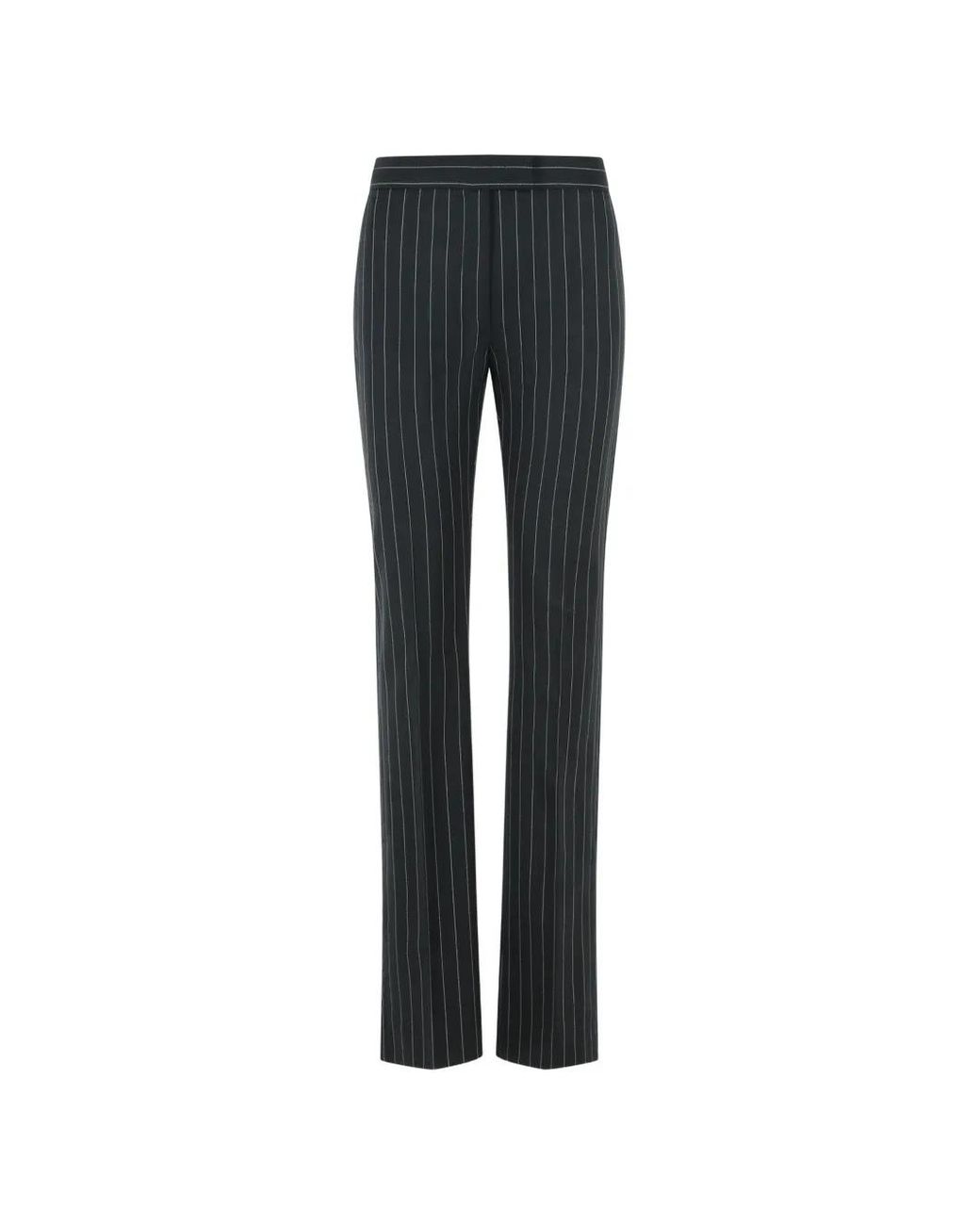 Sportmax Black Pinstrip Flared Trousers