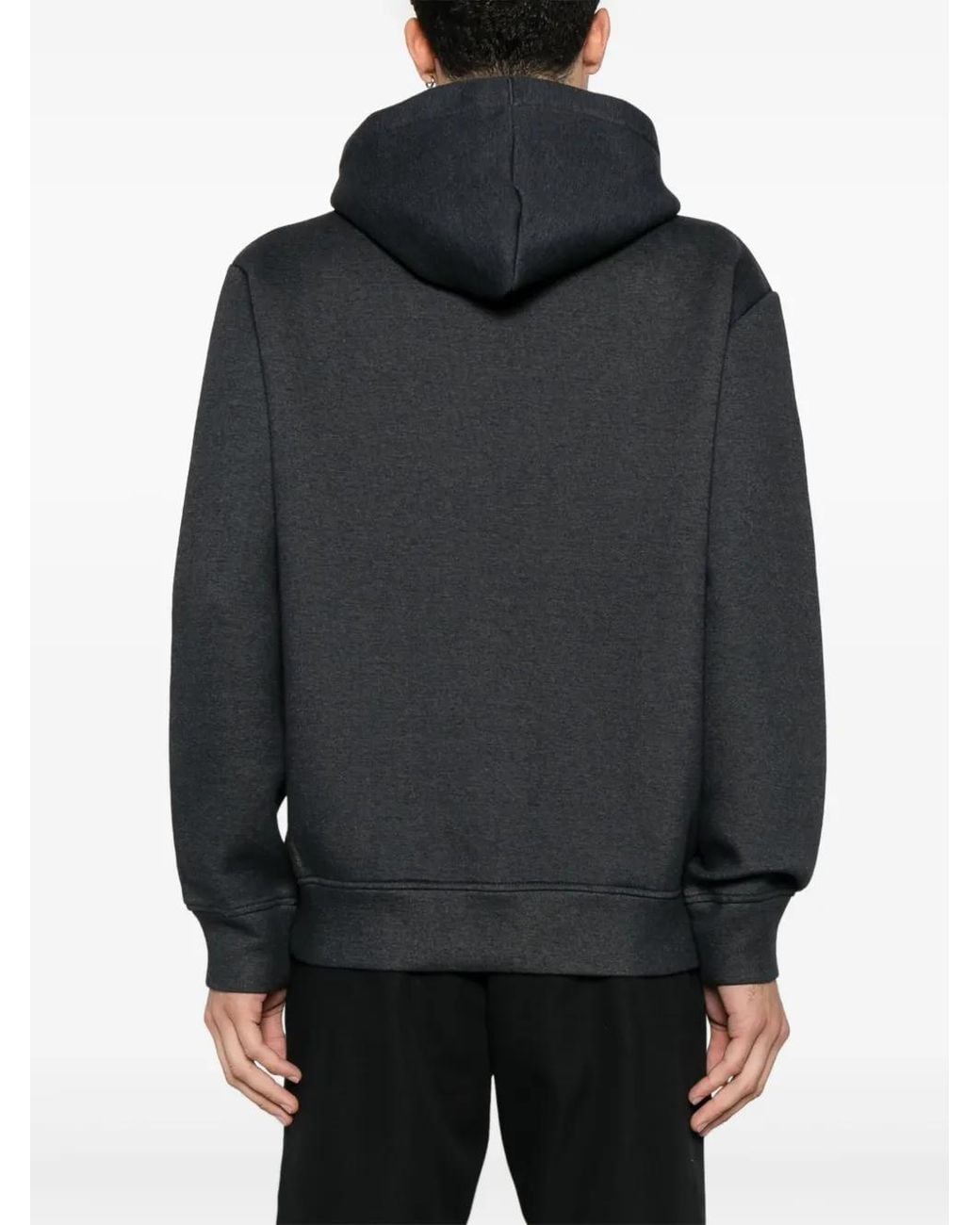 The North Face Black Rubberised-Logo Hoodie for men