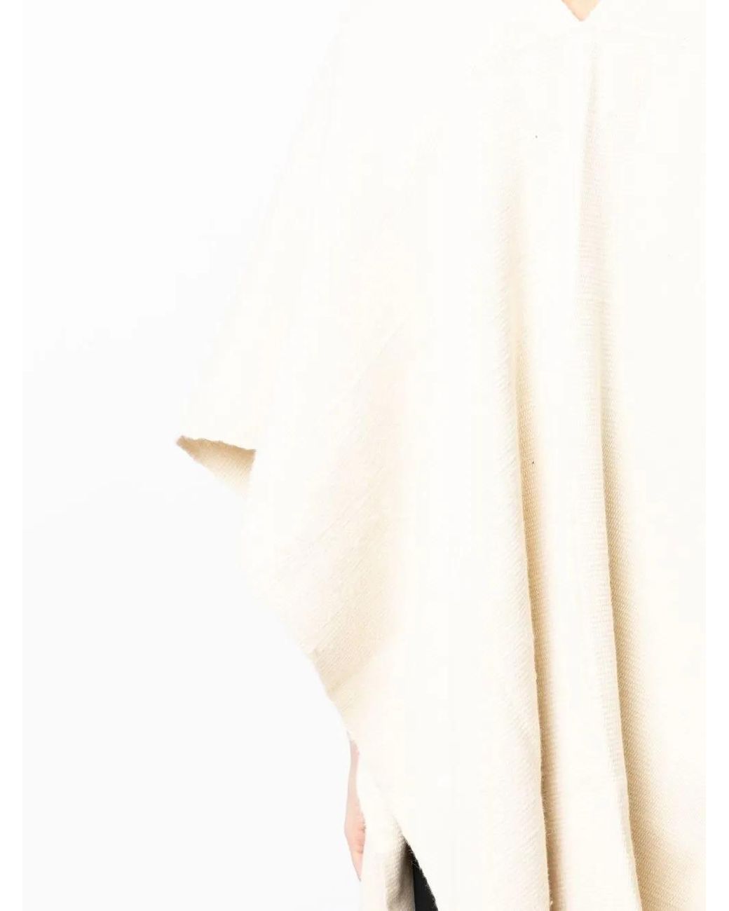 Voz White Solid Alpaca Duster