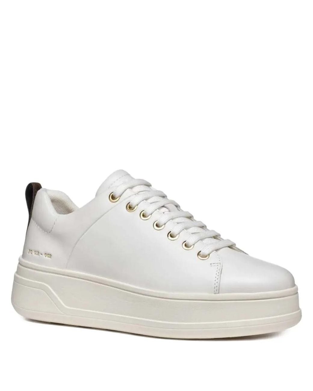 Geox White Platform-Eyelet Sneakers