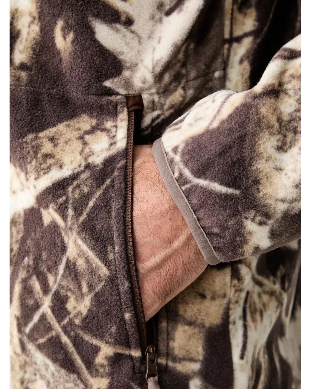 Columbia Brown Sequoia Grove Camouflage-Print Zip-Up Sweater for men
