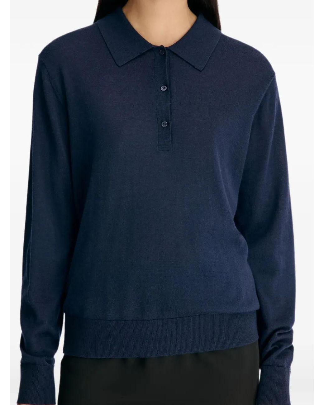 Loulou de Saison Blue Miles Cashmere Polo Top