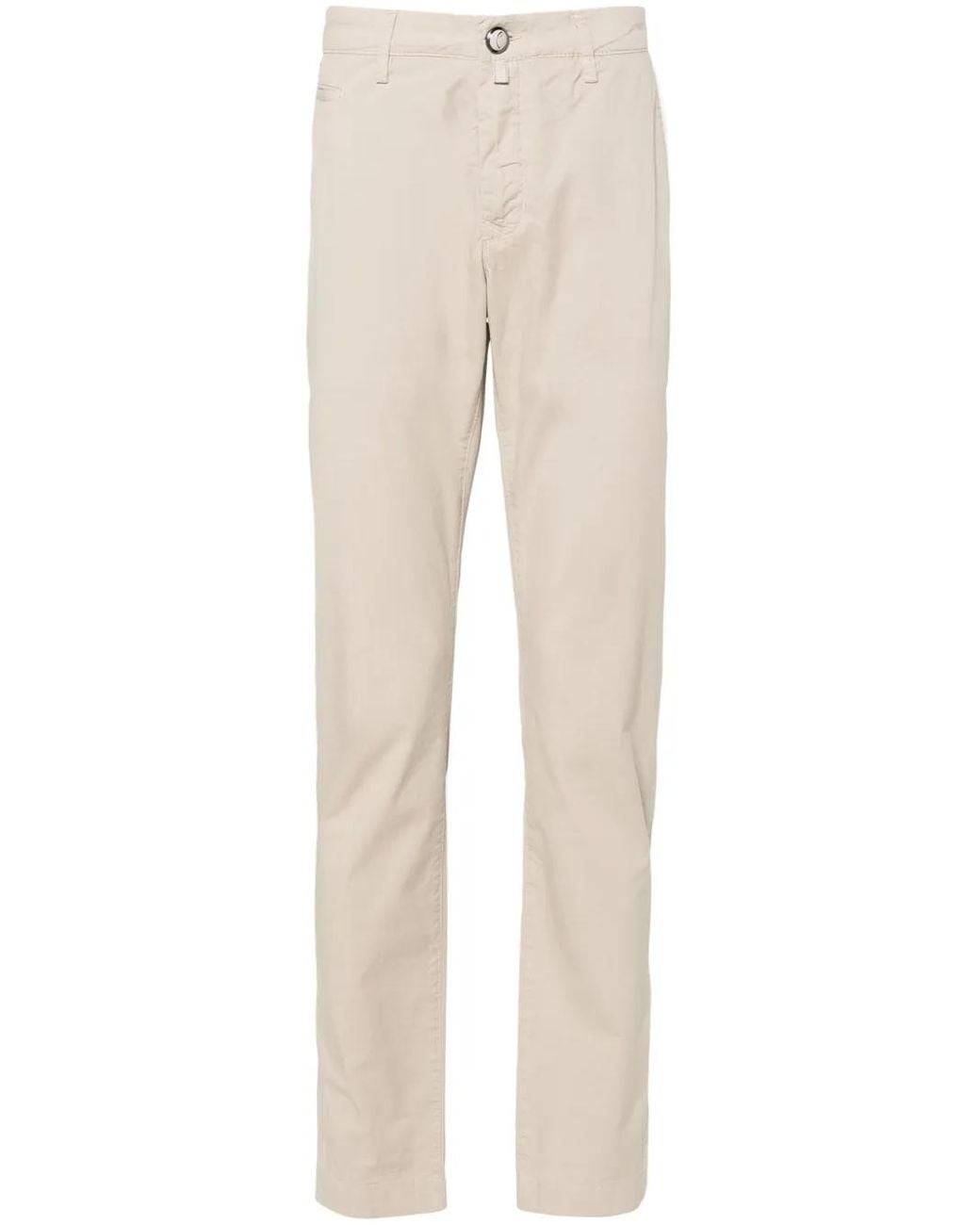 Jacob Cohen Natural Mid-Rise Cotton Chino Trousers for men