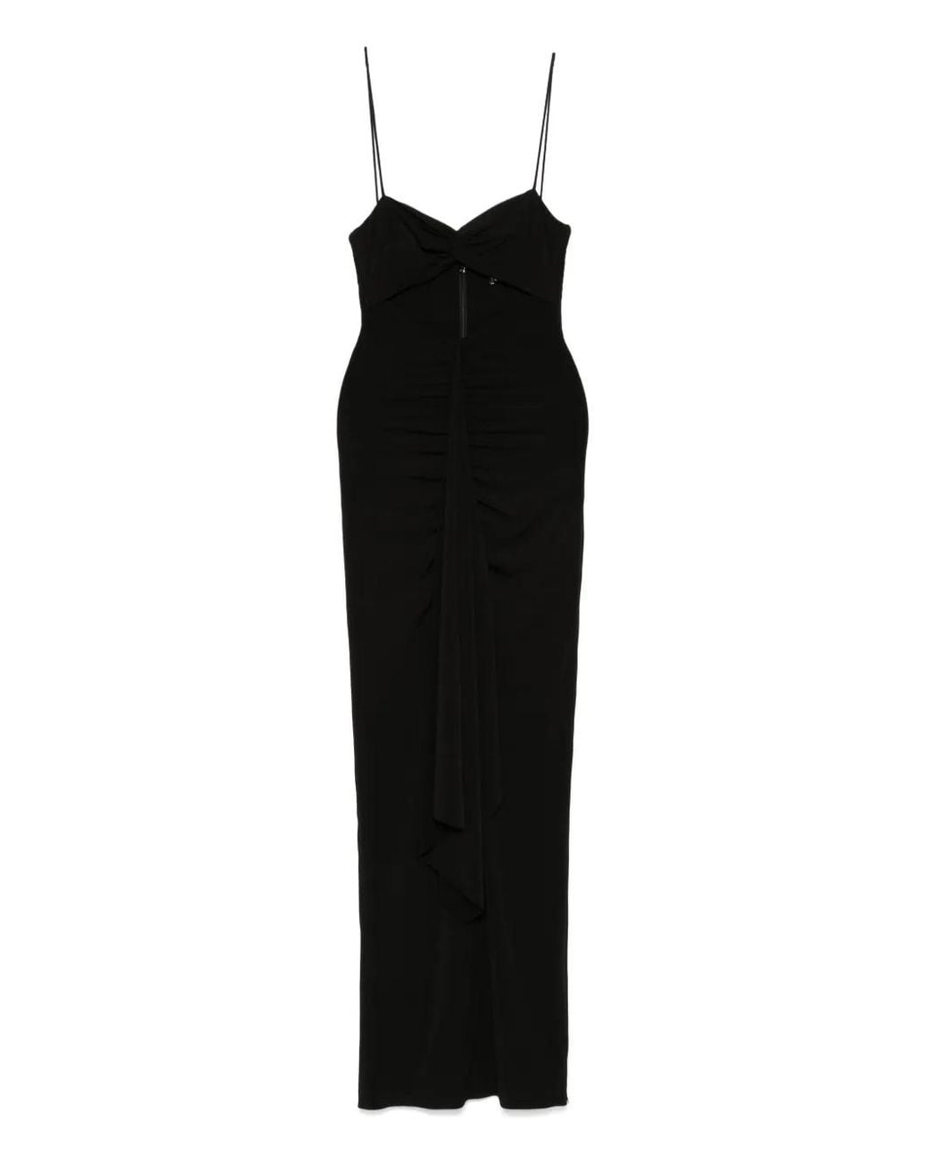 Nissa Black Cut-Out Maxi Dress