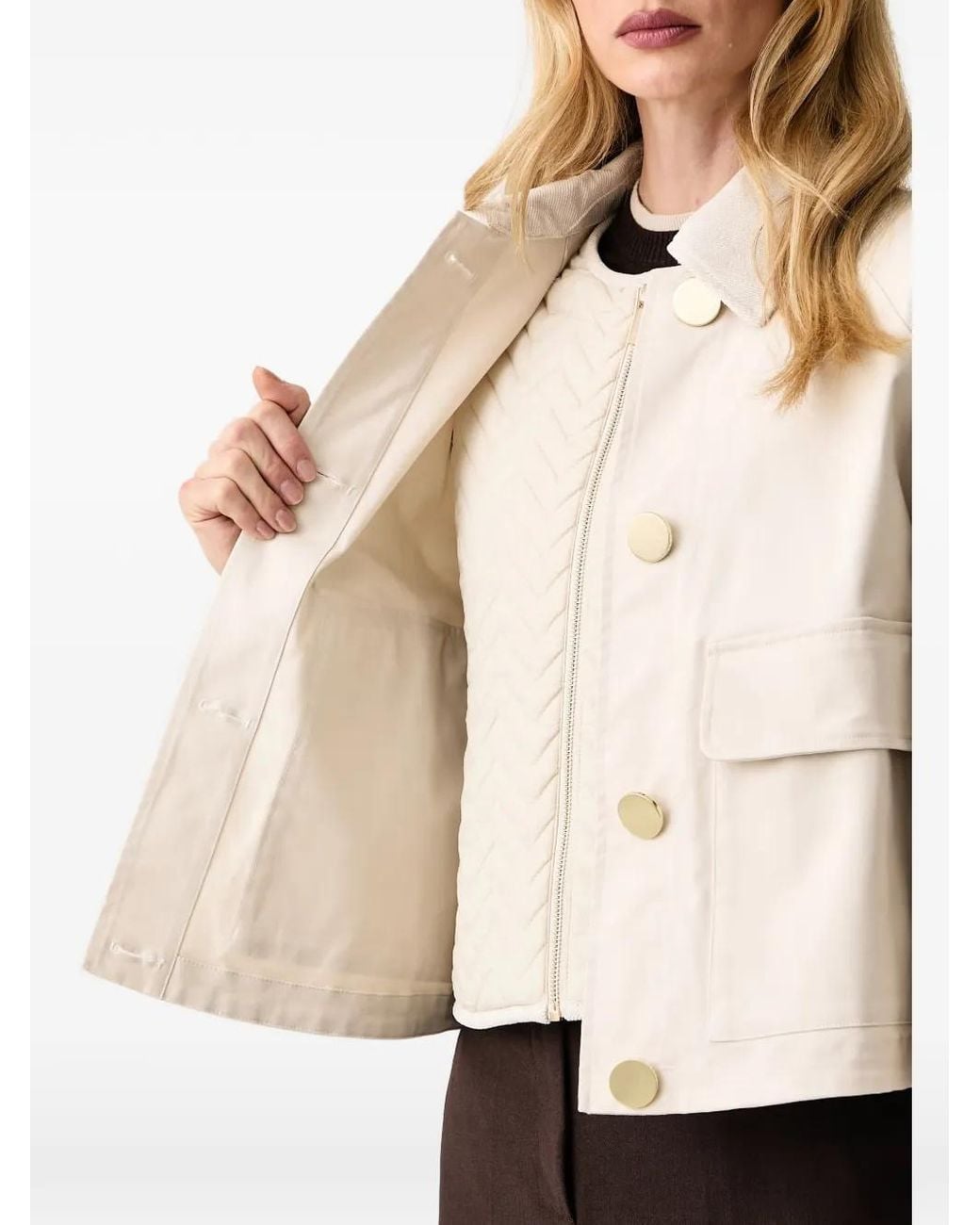 ARMANI EXCHANGE Natural Veste Crop À Boutonnière
