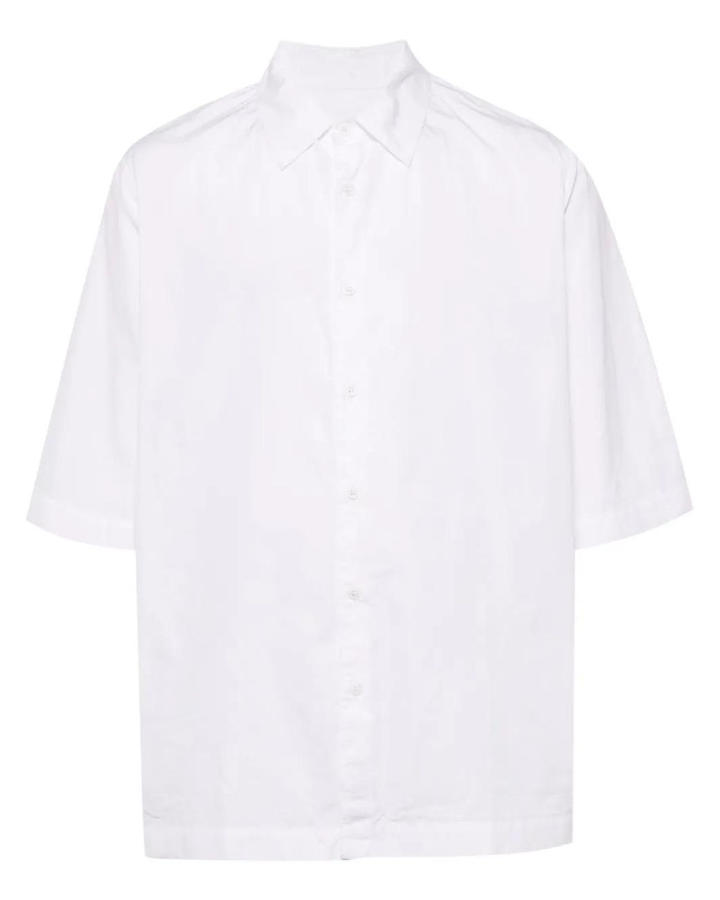 Casey Casey White Short-Sleeve Cotton Shirt for men