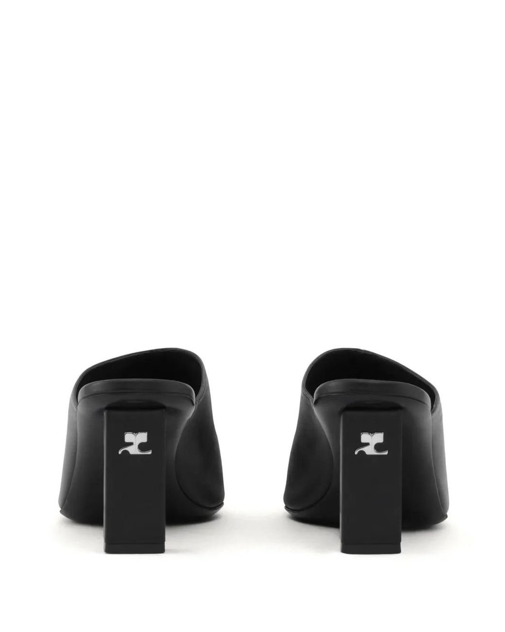 Courreges Black Mules Mit Eckiger Kappe 70Mm