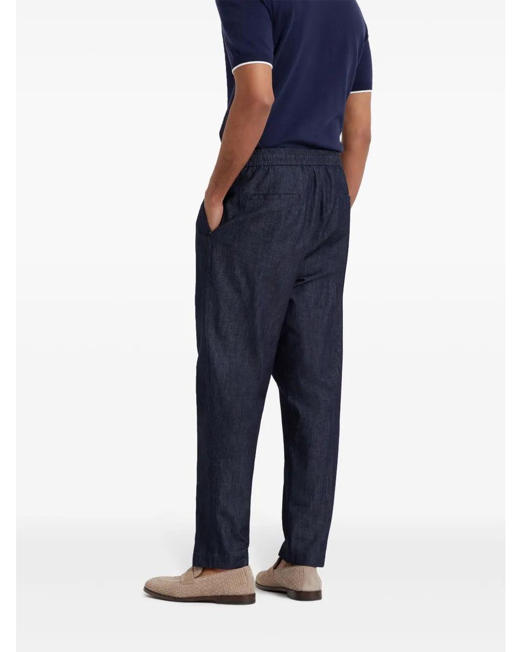 Brunello Cucinelli Blue Straight-Leg Chambray Jeans for men
