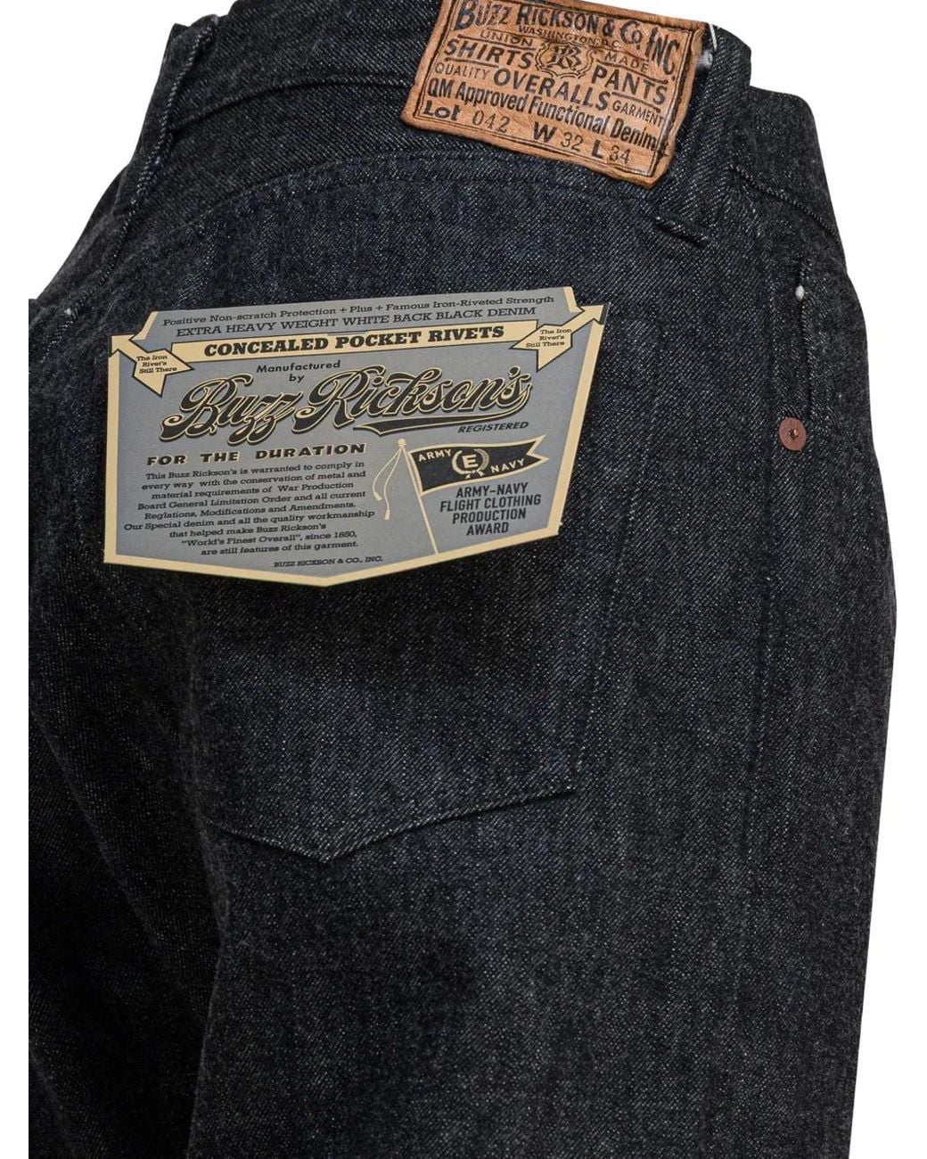 Jean Rivet En Coton Buzz Rickson's pour homme en coloris Black