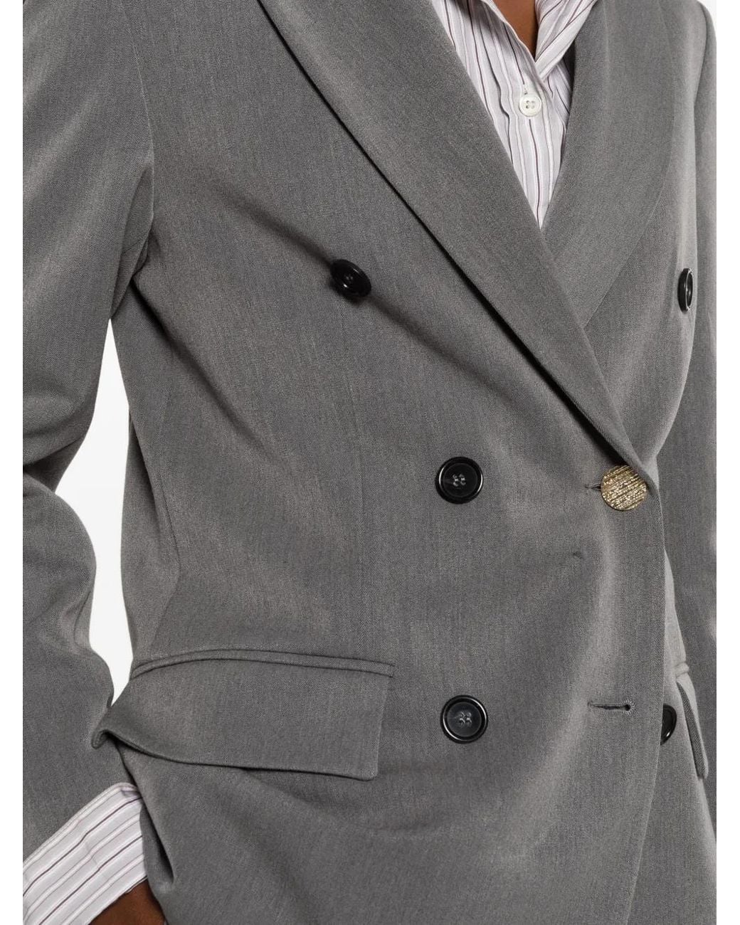 Carla G Gray Double-Breasted Peak-Lapel Blazer