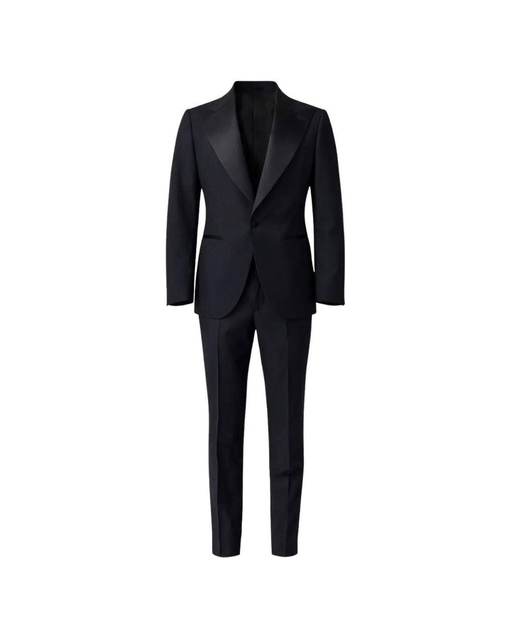 Franzese Collection Black Robert De Niro Peak-Lapel Suit for men