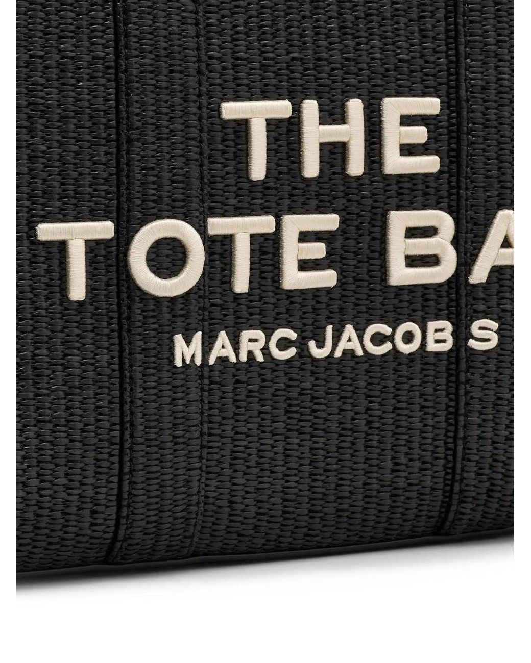 Marc Jacobs Black Medium Raffia Tote Handbag With Logo For for men