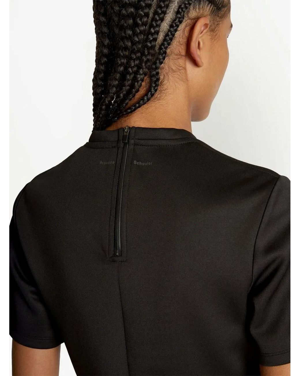 Proenza Schouler Black Scuba Cropped Jersey T-Shirt