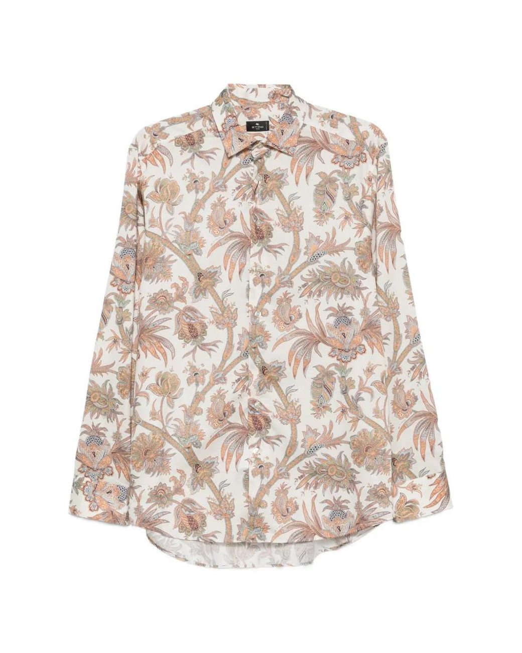 Etro Natural Paisley-Print Long-Sleeve Shirt for men