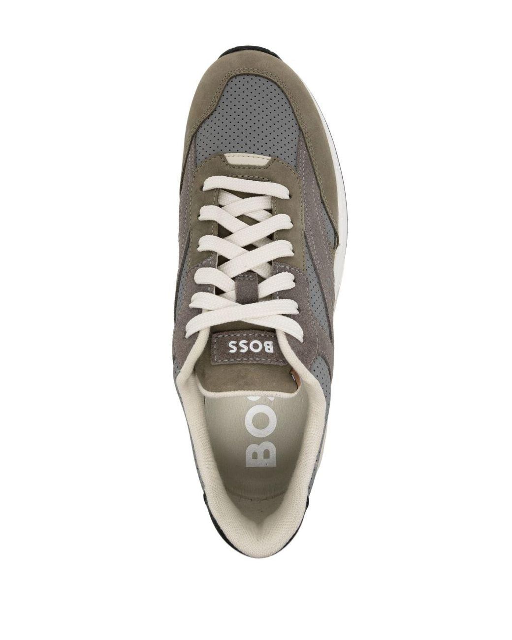 BOSS by HUGO BOSS Kurt Panelled Low-top Sneakers in White for Men | Lyst