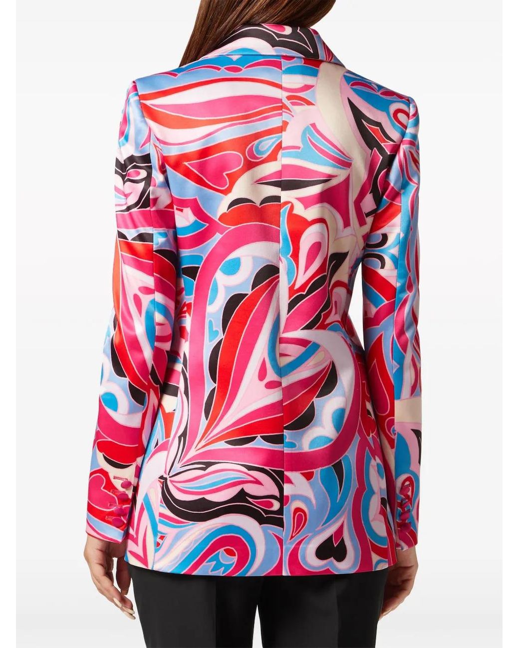 Philipp Plein Red Graphic-Print Single-Breasted Blazer