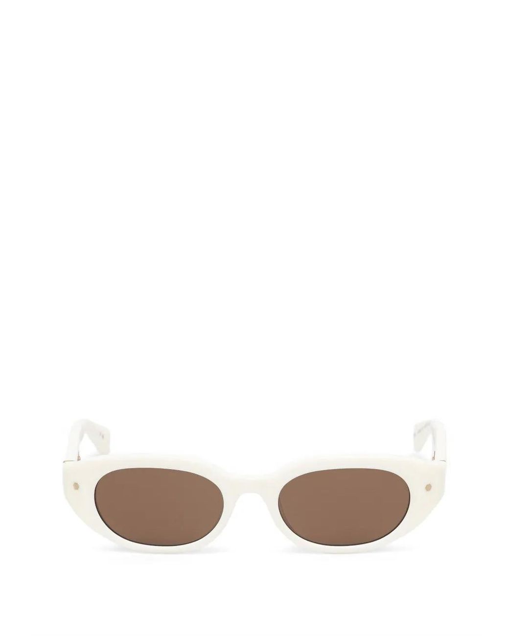 AllSaints White Lola Oval-Frame Sunglasses