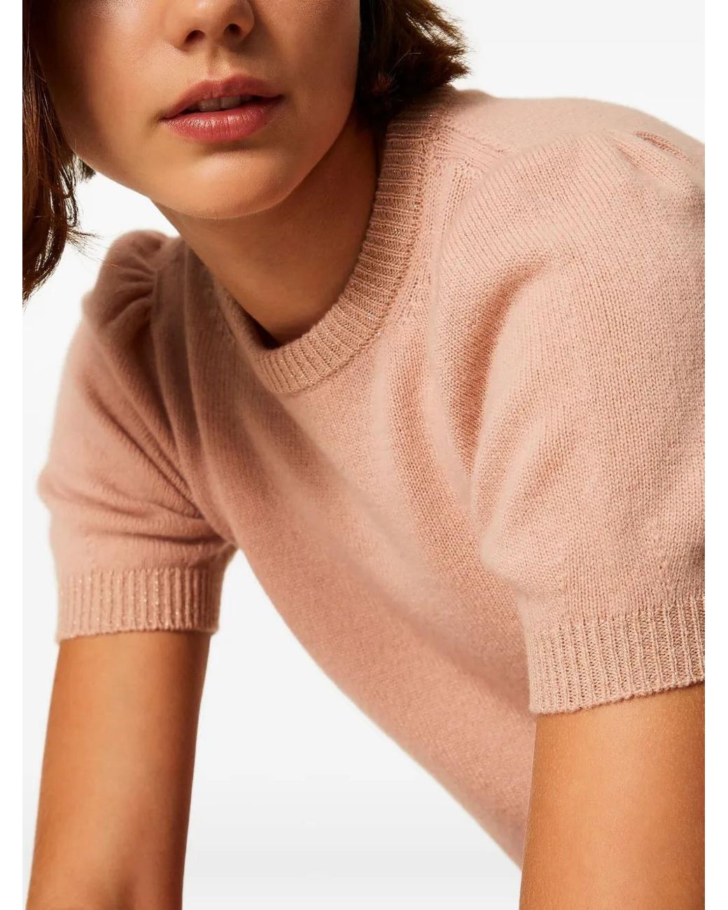 Twinset Pink Puff-Sleeve Sweater