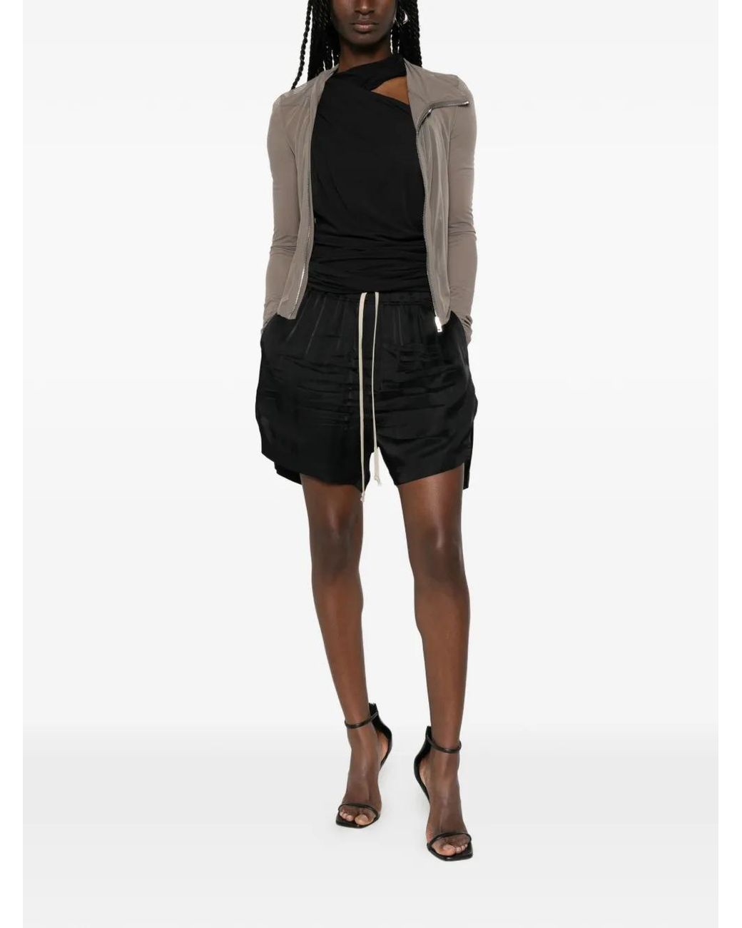 Rick Owens Black Drawstring Shorts