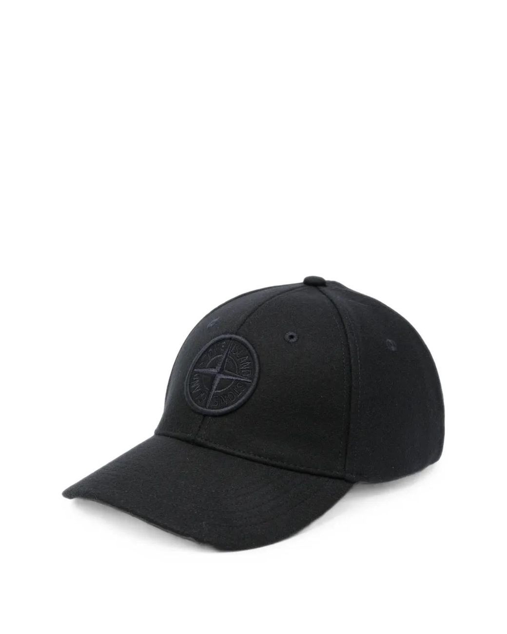 Stone Island Black Logo-Patch Baseball Cap for men