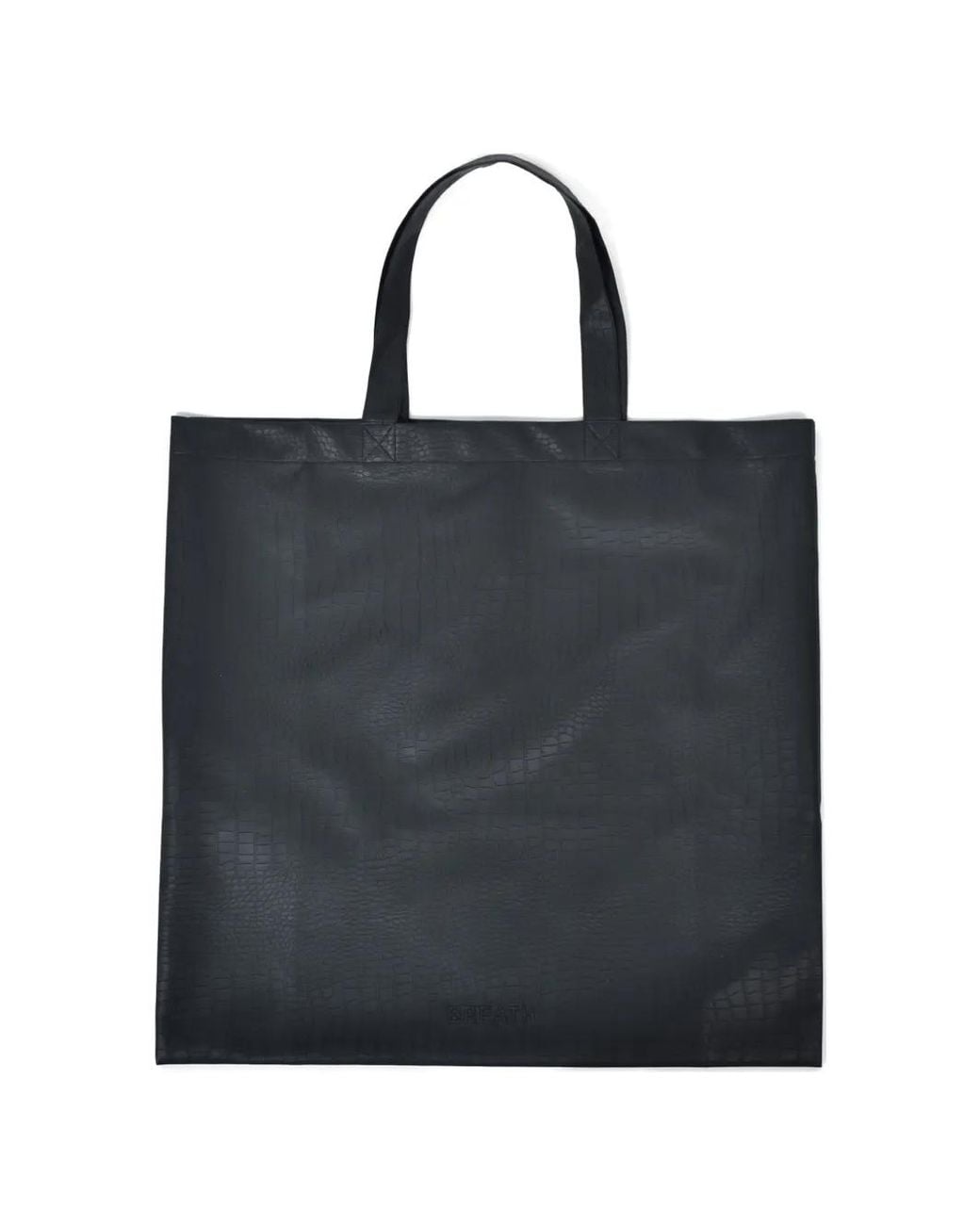 BREATH Black Crocodile-Effect Tote Bag for men