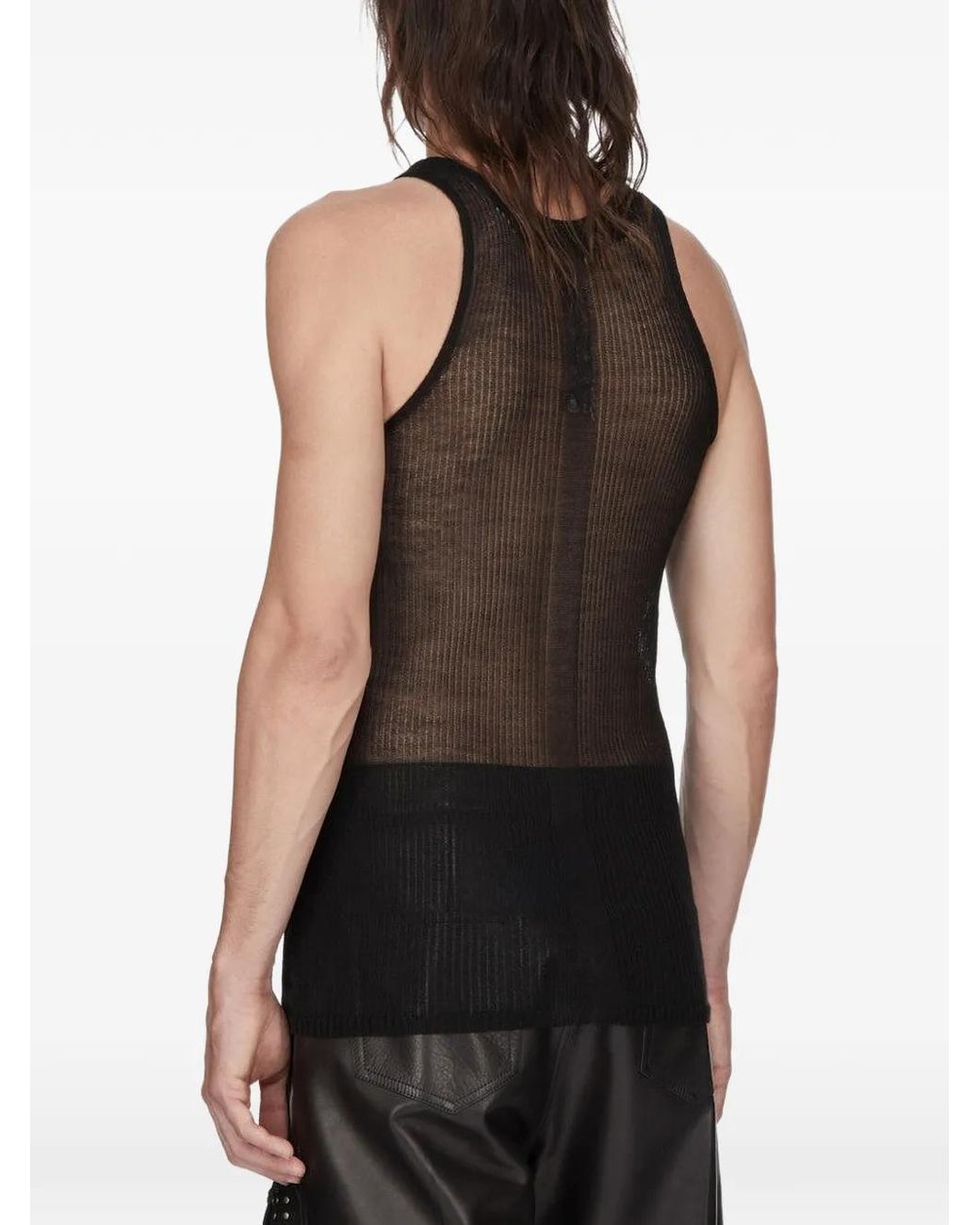Rick Owens Black Ribbed Top for men