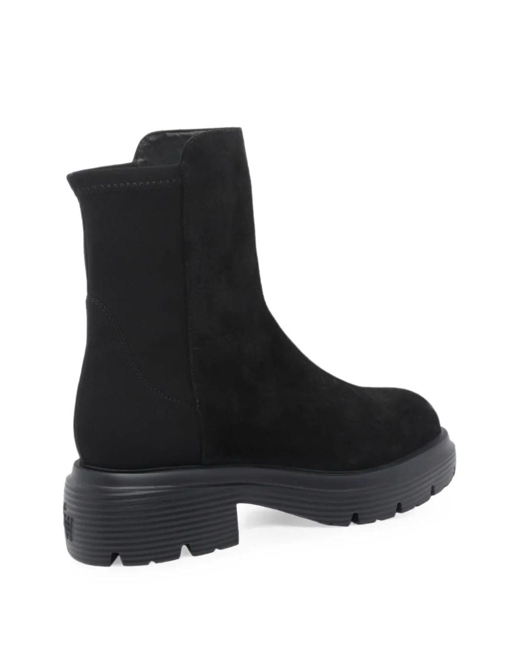 Stuart Weitzman Black Lug-Sole Ankle Boots
