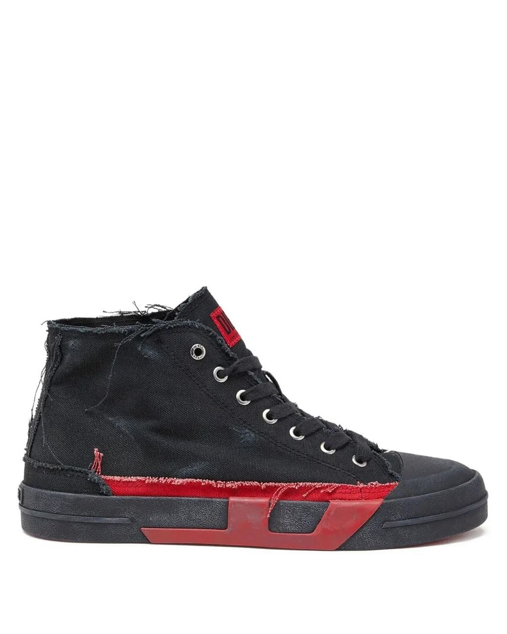 DIESEL Black S-D-Verse Mid Canvas Sneakers for men