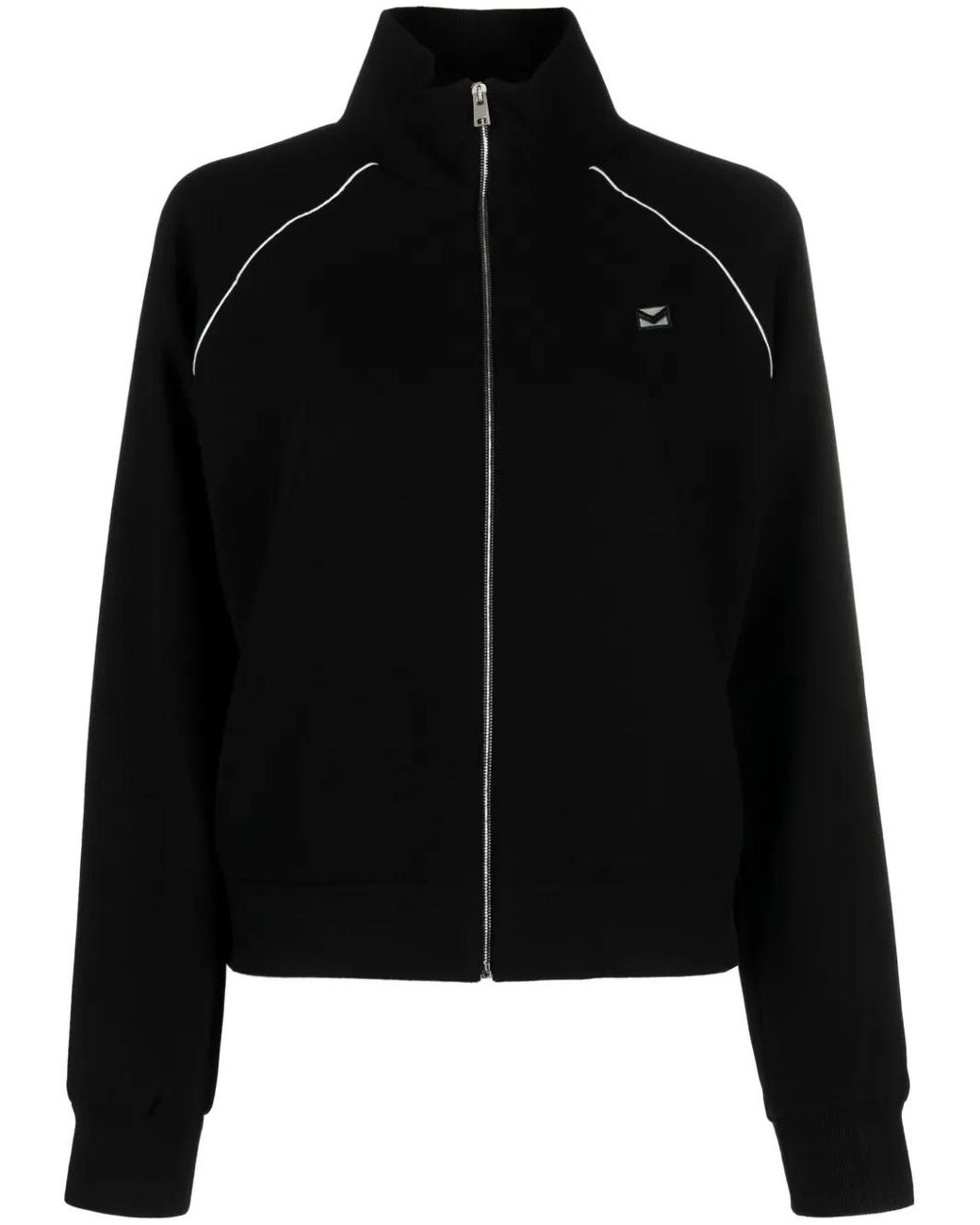Tory Burch Black Crepe Track Jacket