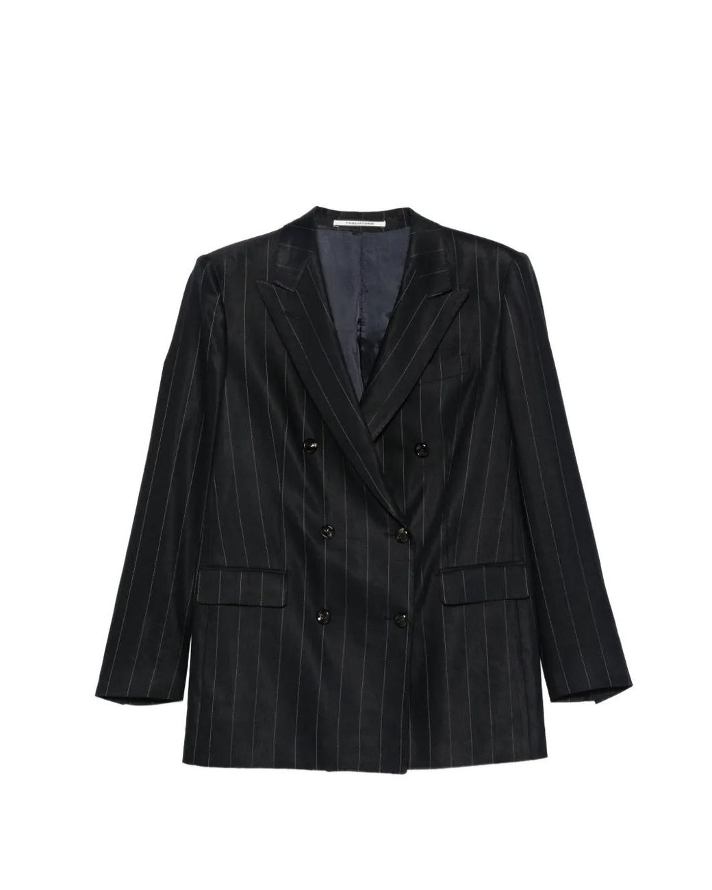 Tagliatore Black Pinstripe Double-Breasted Suit