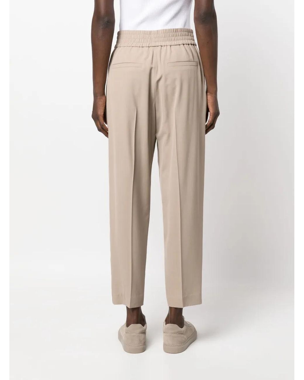 Brunello Cucinelli Cropped Pantalon in het Natural