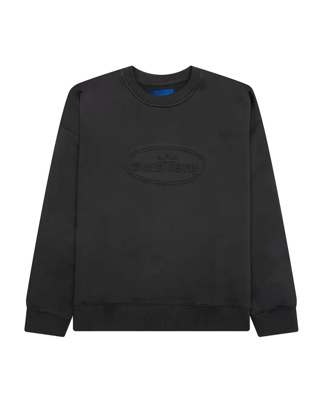 AWAKE NY Black Embossed-Logo Crew-Neck Sweatshirt for men
