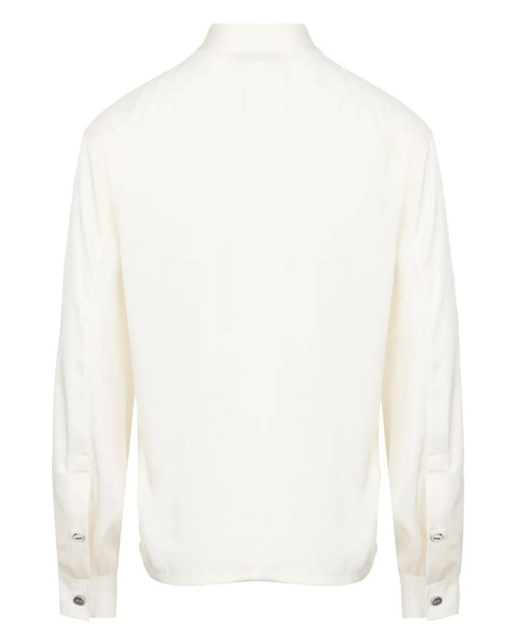 Ports 1961 White Scarf-Detail Long-Sleeve Shirt