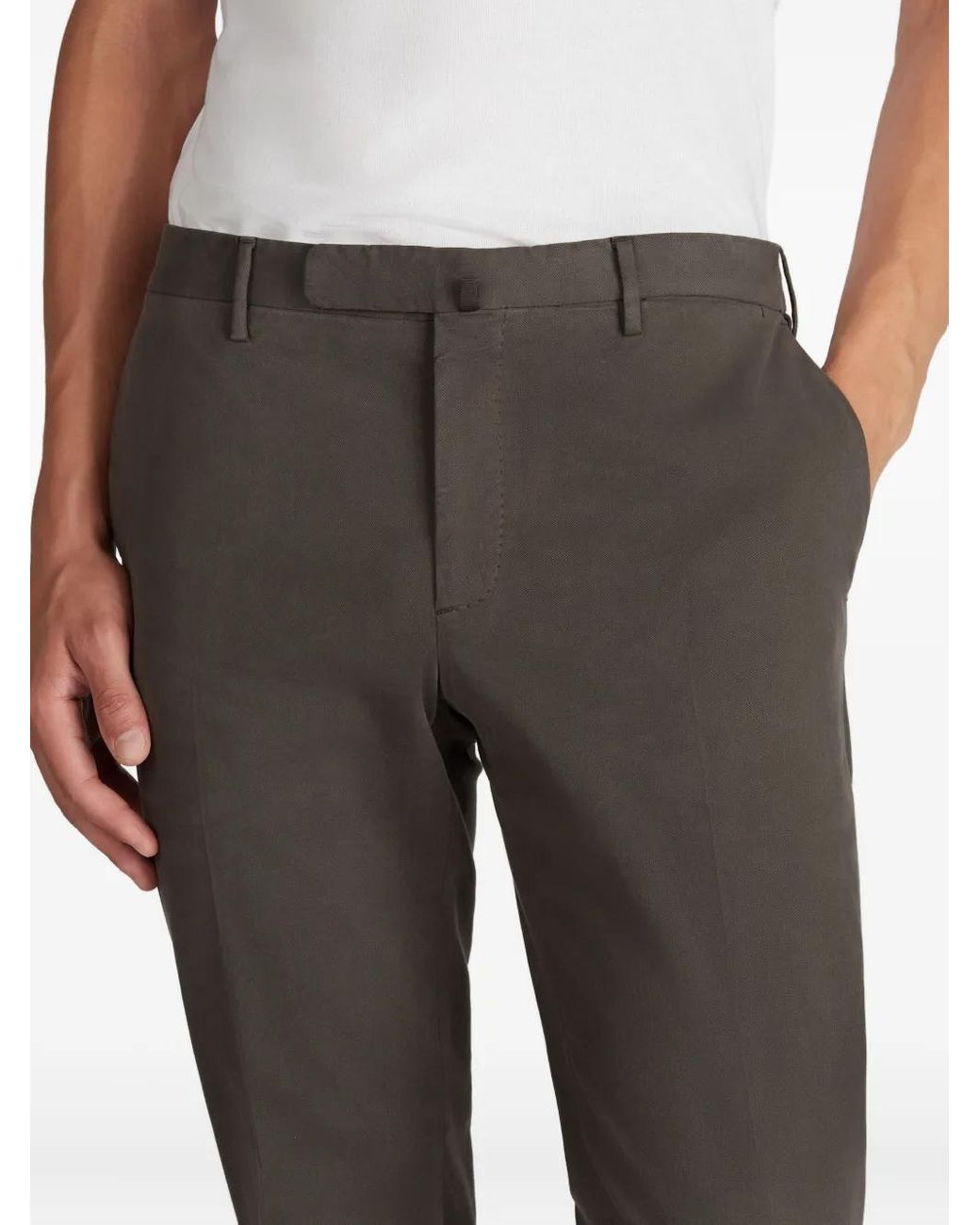 Incotex Gray Buttoned Trousers for men