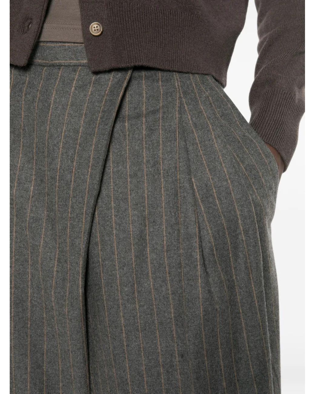 Cambio Gray Eternity Pinstripe-Print Trousers