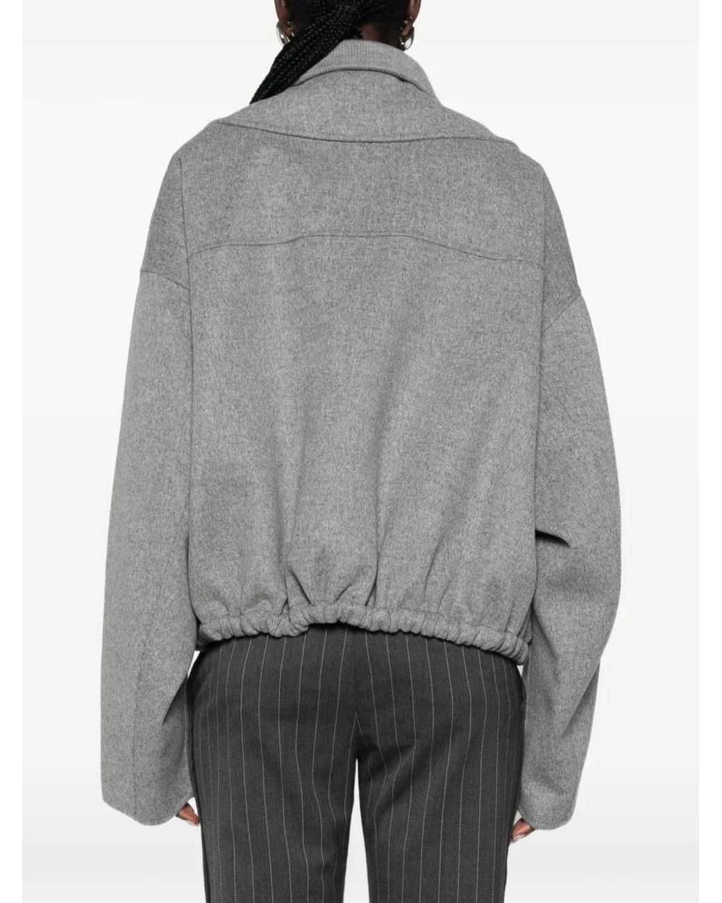 Sportmax Gray Drawstring-Hem Jacket