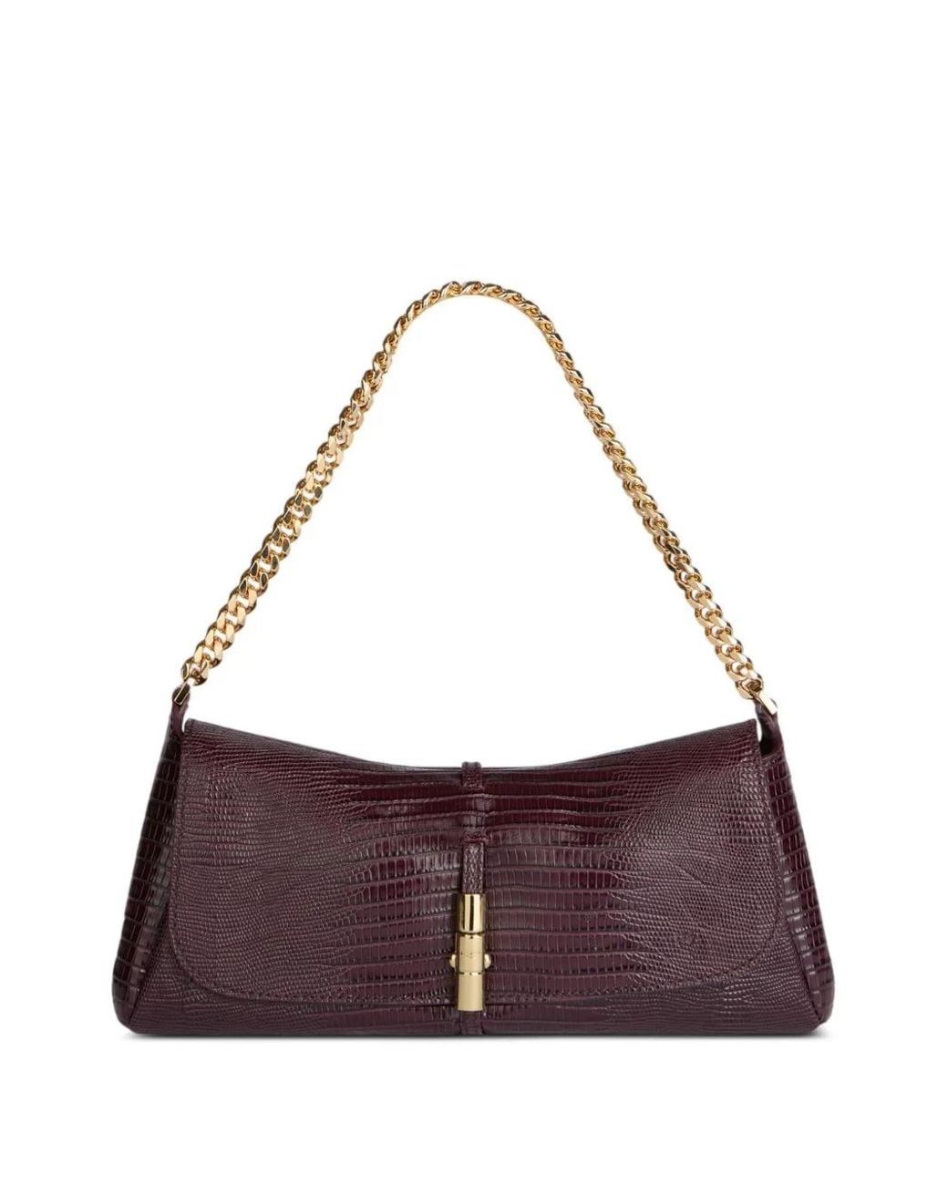 Balmain Purple Embossed-Leather Metropolis Bag