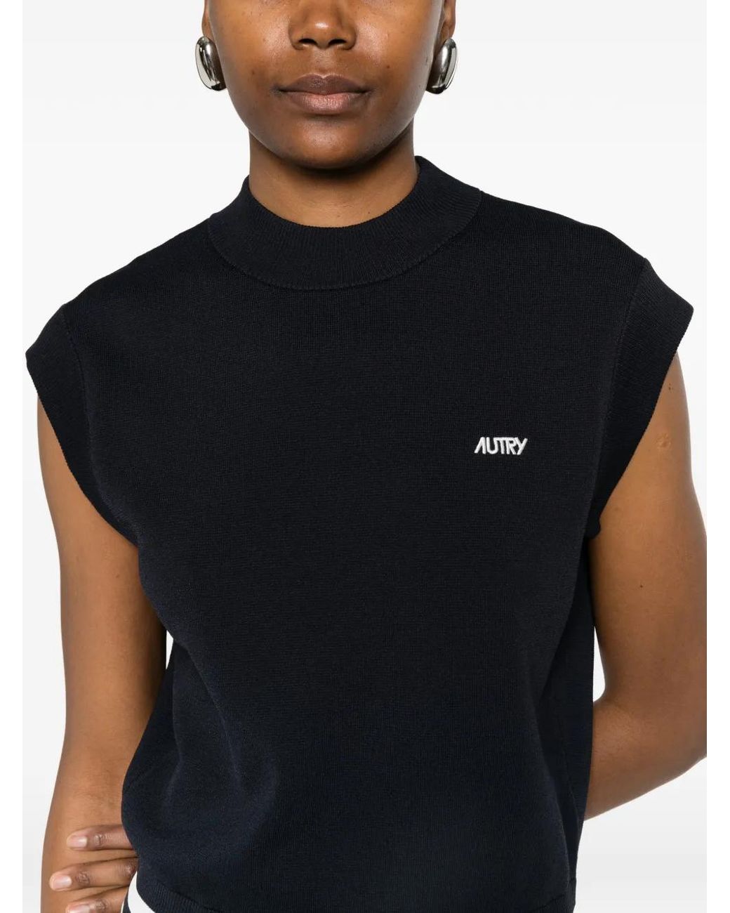 Autry Black Stripe-Detailed Vest