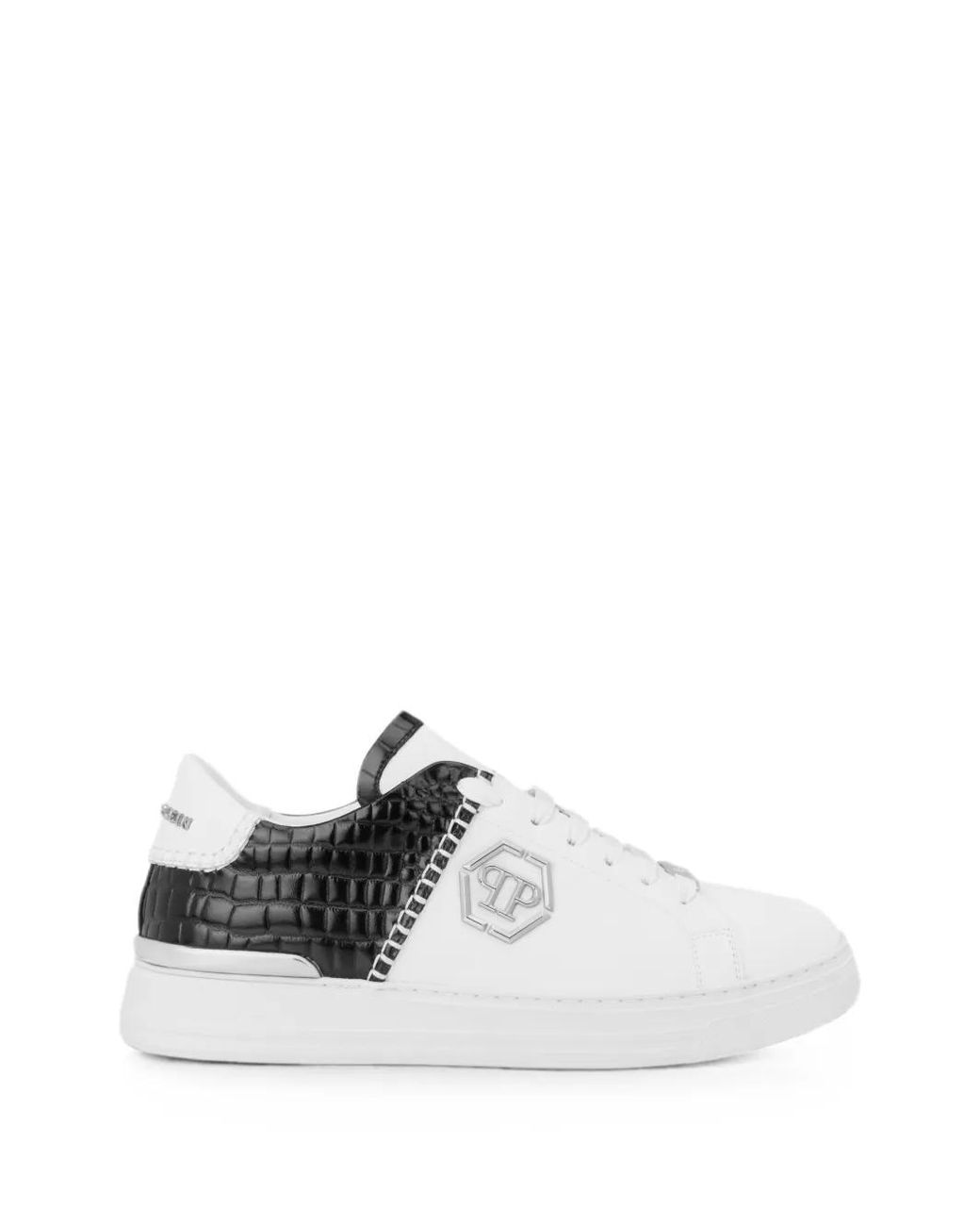 Philipp Plein White Low-Top Sneakers Icon Cocco Mix for men