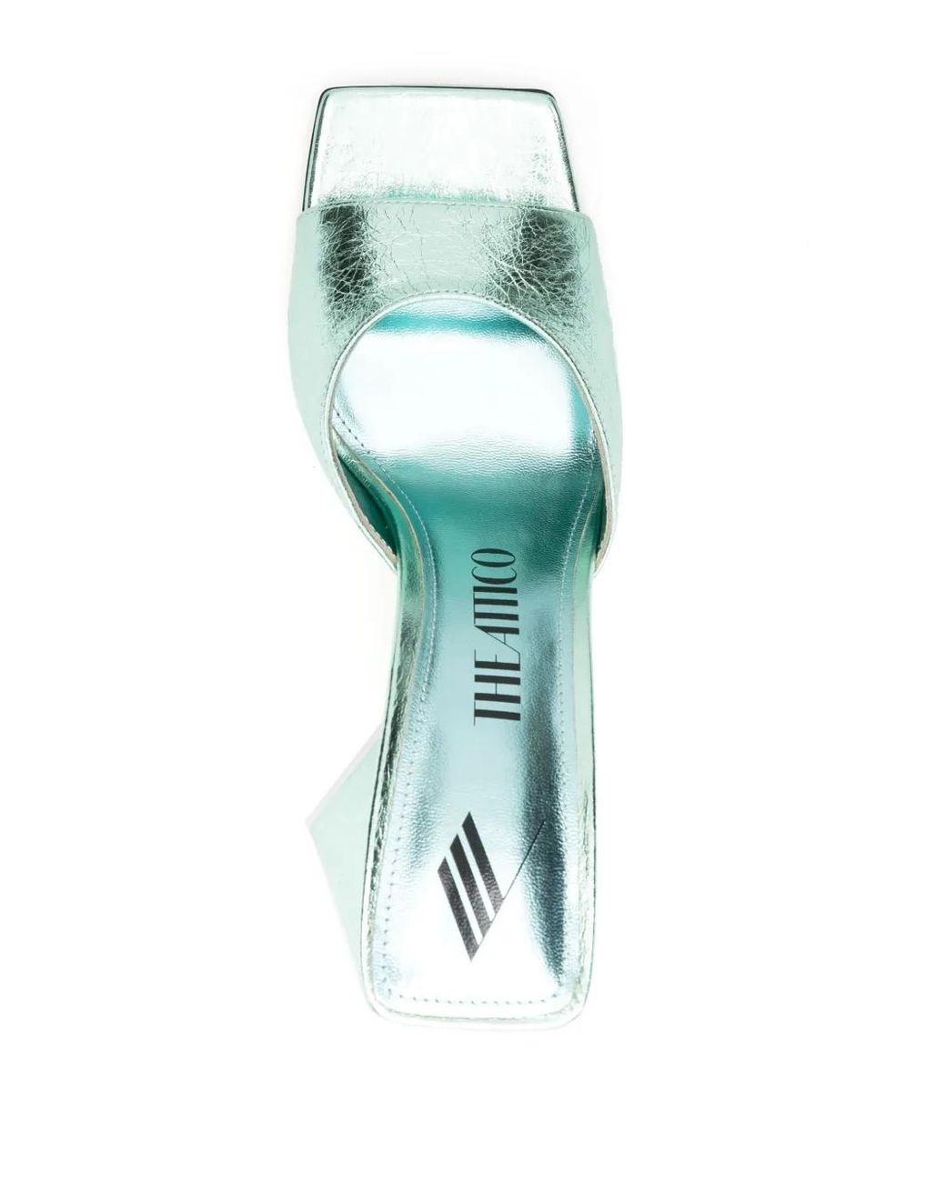 The Attico Green Blue Devon 115 Metallic Mules